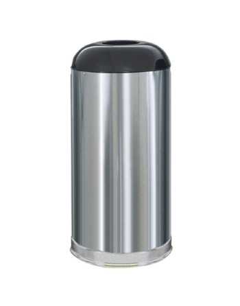 Rubbermaid R32SSSGL European & Metallic Drop-in Dome Top Receptacle, Round, 15gal, Satin Stainless - [DefendUse.com] - FGR32SSSG