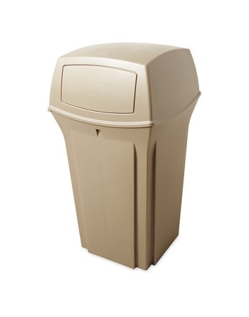 Rubbermaid FG843088BEIG Ranger Beige Square Container With 2 Doors 35 Gallon - [DefendUse.com] - FG843088BEIG - Rangers Series