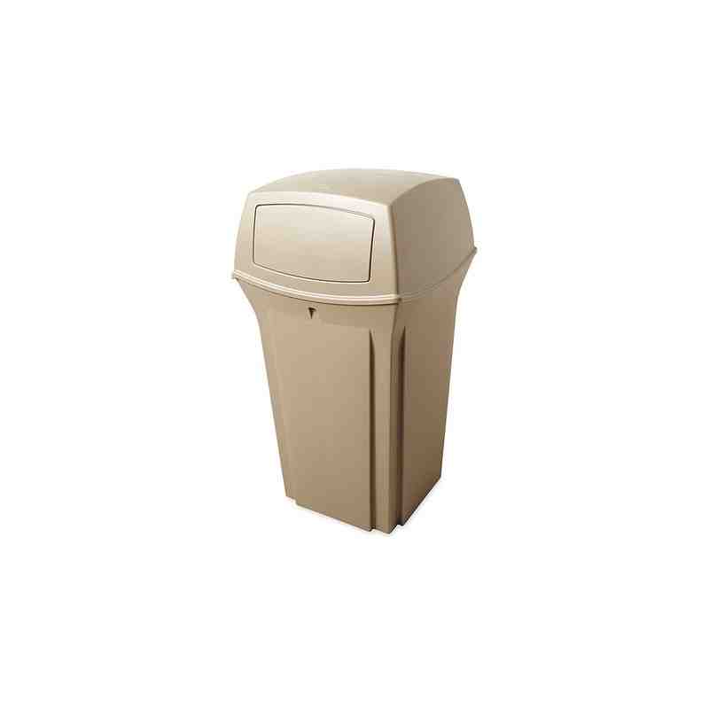 Rubbermaid FG843088BEIG Ranger Beige Square Container With 2 Doors 35 Gallon - [DefendUse.com] - FG843088BEIG - Rangers Series