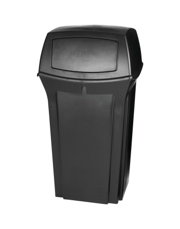 Rubbermaid FG843088BLA Ranger Black Square Container With 2 Doors 35 Gallon - [DefendUse.com] - FG843088BLA - Rangers Series