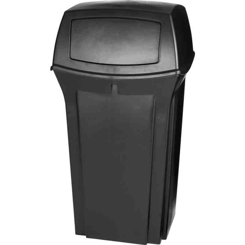 Rubbermaid FG843088BLA Ranger Black Square Container With 2 Doors 35 Gallon - [DefendUse.com] - FG843088BLA - Rangers Series