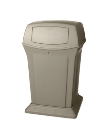 Rubbermaid FG917188BEIG Ranger Beige Square Container with 2 Doors 45 Gallon - [DefendUse.com] - FG917188BEIG - Rangers Series