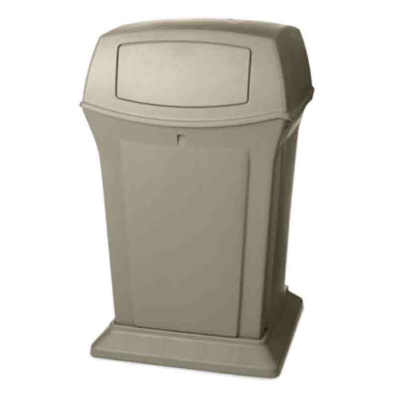 Rubbermaid FG917188BEIG Ranger Beige Square Container with 2 Doors 45 Gallon - [DefendUse.com] - FG917188BEIG - Rangers Series