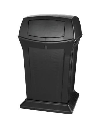 Rubbermaid FG917188BLA Ranger Black Square Container with 2 Doors 45 Gallon - [DefendUse.com] - FG917188BLA - Rangers Series