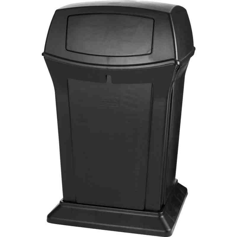 Rubbermaid FG917188BLA Ranger Black Square Container with 2 Doors 45 Gallon - [DefendUse.com] - FG917188BLA - Rangers Series