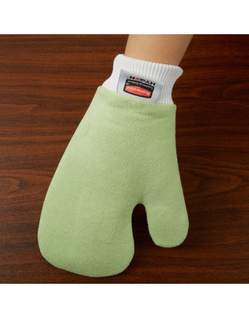 Rubbermaid FGQ65000GR00 Green Hygen Microfiber All Purpose Mitt with Thumb, 11-Inch Length x 8.75-Inch Width, Case of 12 - [Clea