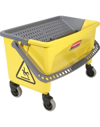 RUBBERMAID  Microfibre Press Wring Buckets, Down Press, 10.75 US Gal. (43 Quart), Yellow - [Cleaning Supplies Canada Discounts] 