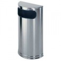 Rubbermaid Commercial European and Metallic Series Receptacle, Half-Round, 9 Gallons, Satin Stainless (SO8SSSPL) - [DefendUse.co