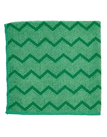 Rubbermaid FGQ62000GR00 HYGEN 16" x 16" Green Microfiber Cloth - 12/Pack - [DefendUse.com] - FGQ62000GR00 - Microfiber Cloths