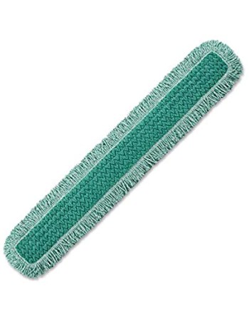 Rubbermaid FGQ42600GR00 HYGEN 24" Green Microfiber Fringed Dust Mop Pad, 6/CS - [Cleaning Supplies Canada Discounts] - FGQ42600G