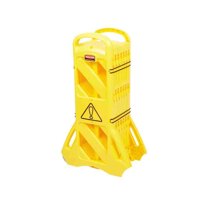 RUBBERMAID FG9S1100YEL Portable Mobile Barriers, 13' L, Plastic, Yellow Height: 40" Length: 13" - [DefendUse.com] - FG9S1100YEL 