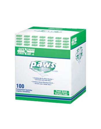 Antimicrobial Hand Towelettes, Alcohol Based, 65% with Aloe, 100/PK, 5-1/4" x 8-3/16"