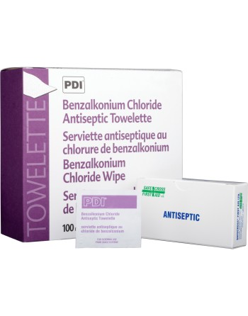 Benzalkonium Chloride (BZK) Antiseptic Towelettes, 100PK