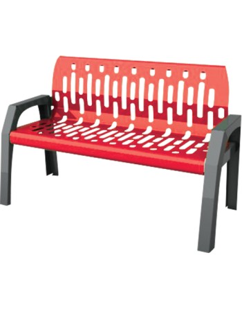 FROST 2060 Bench - Steel Stream 6' - Grey/Red - [DefendUse.com] - 2060-RED - Benches