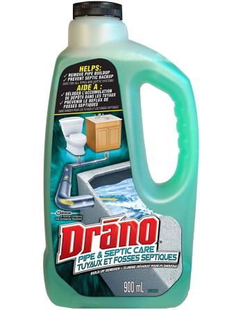 SC JOHNSON  Drano® Pipe & Septic Care Build-Up Remover Container Type: Bottle Container Size: 900 ml, Case of6/900ml - [DefendUs