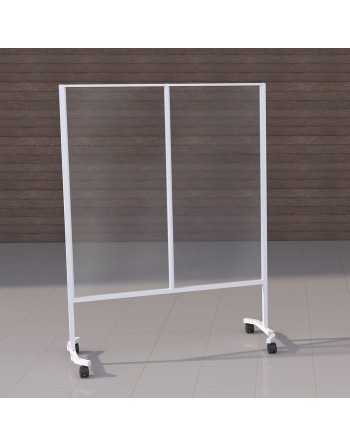 Social Distancing Acrylic Mobile Shield, White Gloss - 1