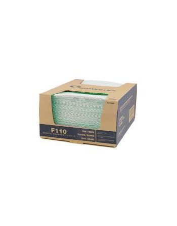 HOSPECO NF110QCG2 Food Service Wipers,  SaniWorks® Choice Counter Cloths - 12" x 21"1/4 Fold Countercase Dual End 150/cs - Green