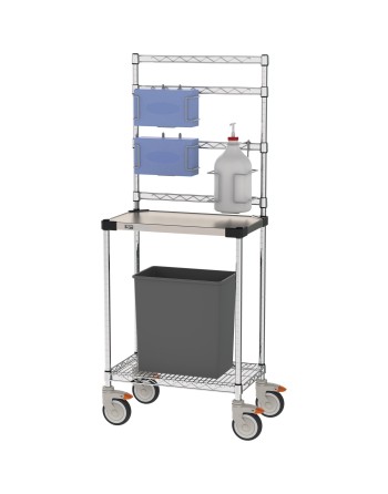 Sanitizer Station, 24" x 14" x 60", 2 Shelves - 1