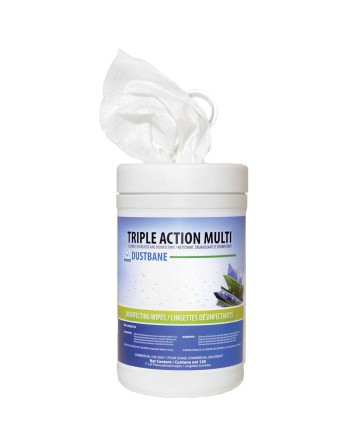 DUSTBANE  Triple Action Multi Disinfecting Wipes, 7" x 8", 120 Count - [DefendUse.com] - 53376 - Disinfecting Wipes