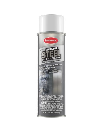SPRAYWAY SW841 Stainless Steel Polish & Cleaner Container Size: 20 oz., Case of 12 - [DefendUse.com] - SW841 - Sprayway