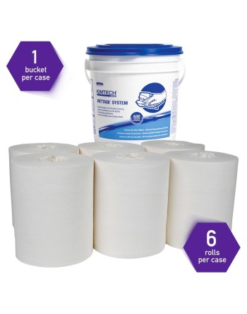 Kimtech™ Prep™ Wipes for the WetTask™ Wiping System Hydroknit® & Spunlace, 1-Ply, White, 6 Buckets/Case, 95 Sheets/Bucket - [Def