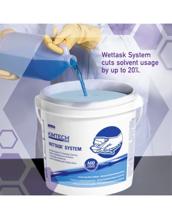Kimtech™ Prep™ Wipes for the WetTask™ Wiping System Hydroknit® & Spunlace, 1-Ply, White, 6 Buckets/Case, 95 Sheets/Bucket - [Def