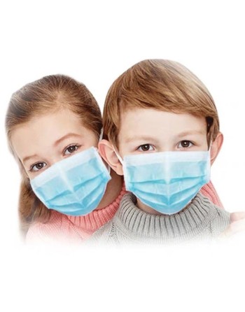GLOBE Disposable Face Mask, 3-Ply Disposable Masks, ASTM Level 2,  Blue, Child Size, 50/BX, 40PK/CS - [DefendUse.com] - 7737 - D