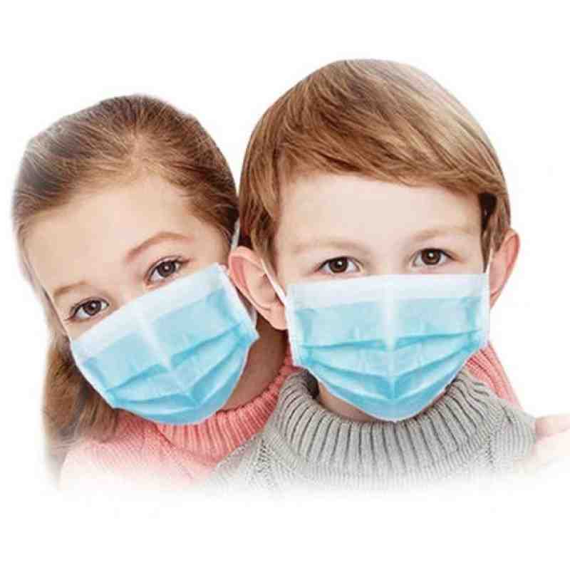 GLOBE Disposable Face Mask, 3-Ply Disposable Masks, ASTM Level 2,  Blue, Child Size, 50/BX, 40PK/CS - [DefendUse.com] - 7737 - D