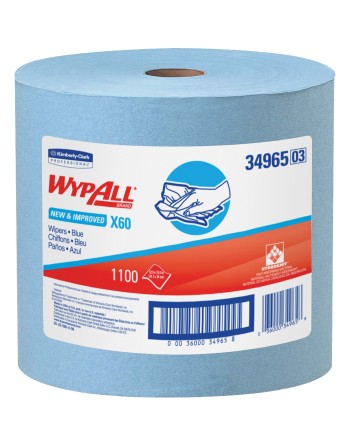 KIMBERLY-CLARK  X60 Wipers, All-Purpose, 13-1/2" L x 12-1/2" W,  Sheets/Roll: 1100 Rolls/Case: 1 - [Cleaning Supplies Canada Dis