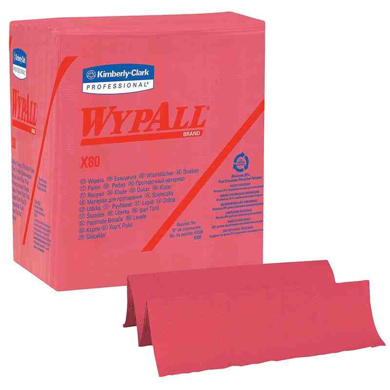 KIMBERLY-CLARK  X80 Wipers, Heavy-Duty, 12-1/2" L x 12" W Sheets/Unit: 50 Sheets - [Cleaning Supplies Canada Discounts] - 41029 