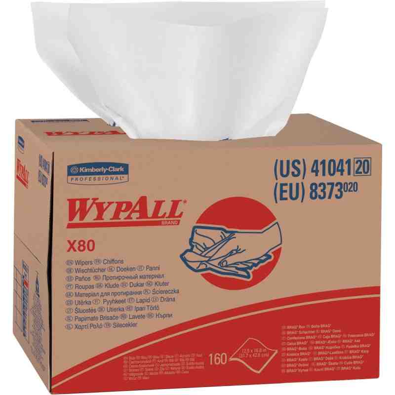 KIMBERLY-CLARK  X80 Wipers, Heavy-Duty, 16-4/5" L x 11" W  Sheets/Case: 160 - [DefendUse.com] - 41044 - WYPALL® Wipes