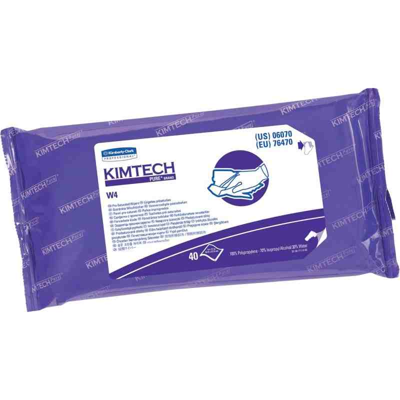 Kimtech™ 06070 Pure™ W4 Wiper Pre-Saturated Alcohol, White, 10 Packs/Case, 40 Wipes/Pack - [DefendUse.com] - 06070 - Kimtech®