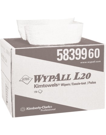 L20 Wipers, All-Purpose, 16-4/5" L x 12-1/2" W, 176 Wipes/Case - [DefendUse.com] - 34607 - WYPALL® Wipes