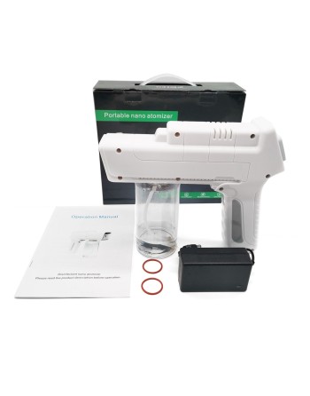 *Rechargeable Blue Light Nanotechnology Cold-Spray Gun Atomizing Disinfection Sprayer, Wireless Spray Machine 350 mL - [DefendUs