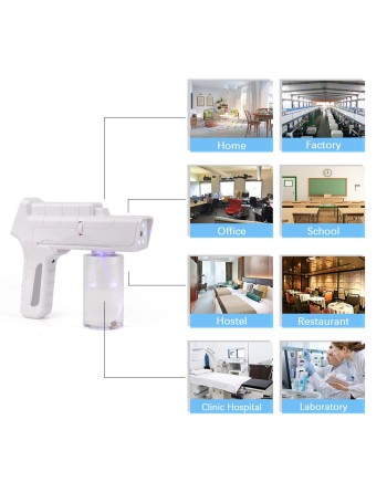 *Rechargeable Blue Light Nanotechnology Cold-Spray Gun Atomizing Disinfection Sprayer, Wireless Spray Machine 350 mL - [DefendUs