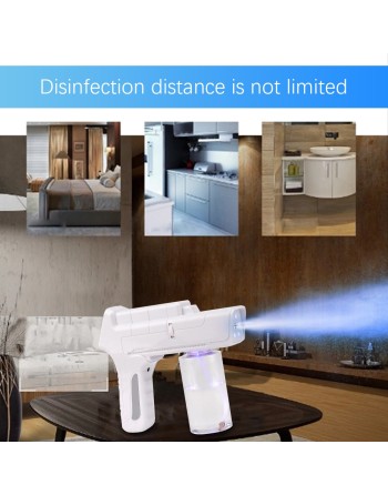 *Rechargeable Blue Light Nanotechnology Cold-Spray Gun Atomizing Disinfection Sprayer, Wireless Spray Machine 350 mL - [DefendUs
