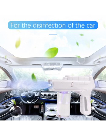 *Rechargeable Blue Light Nanotechnology Cold-Spray Gun Atomizing Disinfection Sprayer, Wireless Spray Machine 350 mL - [DefendUs