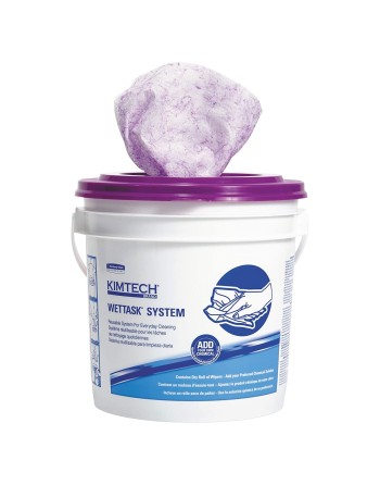 Kimtech 36101 WETTASK Dual Performance Wipers, 12" x 12 1/2", Purple/White, 90/Roll, 6 Roll/Carton (Pack of 6) - 1