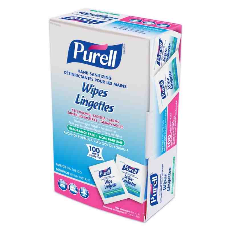 Purell® 9022-10-CAN00 Sanitizing Hand Wipes 100 Count Box, 1/CS, Case of 10 - [DefendUse.com] - 9022-10-CAN00 - Purell Hand Sani