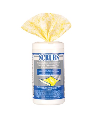 Scrubs® Stainless Steel Cleaner Wipes, 30 Wipes, 10-1/2" x 9-3/4" - [Cleaning Supplies Canada Discounts] - 91930 - [DefendUse.co
