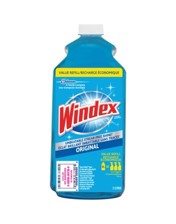 Windex® 10059200007385 Glass Cleaner Refill Bottle 2L, Case of 6 - [DefendUse.com] - 10059200007385 - Glass Cleaners